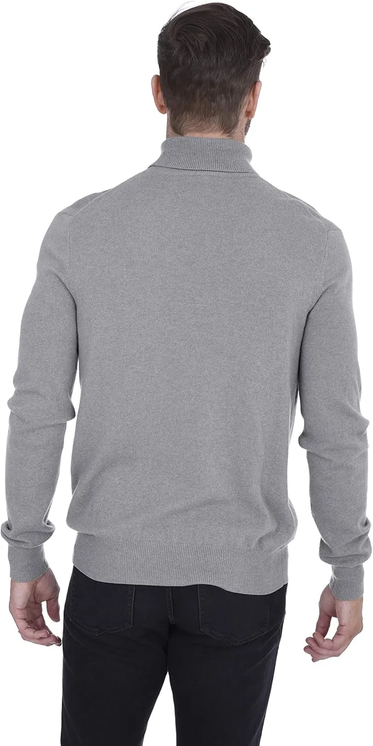 Cashmeren Men's Basic Turtleneck Sweater 100% Pure Cashmere Long Sleeve Roll Neck Pullover