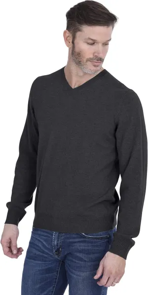 Cashmeren Men’s Basic V-Neck Sweater 100% Pure Cashmere Long Sleeve Classic Pullover
