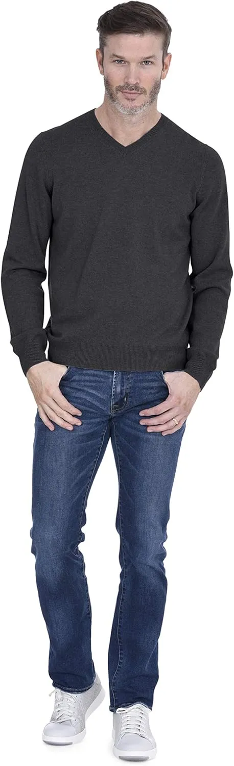 Cashmeren Men’s Basic V-Neck Sweater 100% Pure Cashmere Long Sleeve Classic Pullover