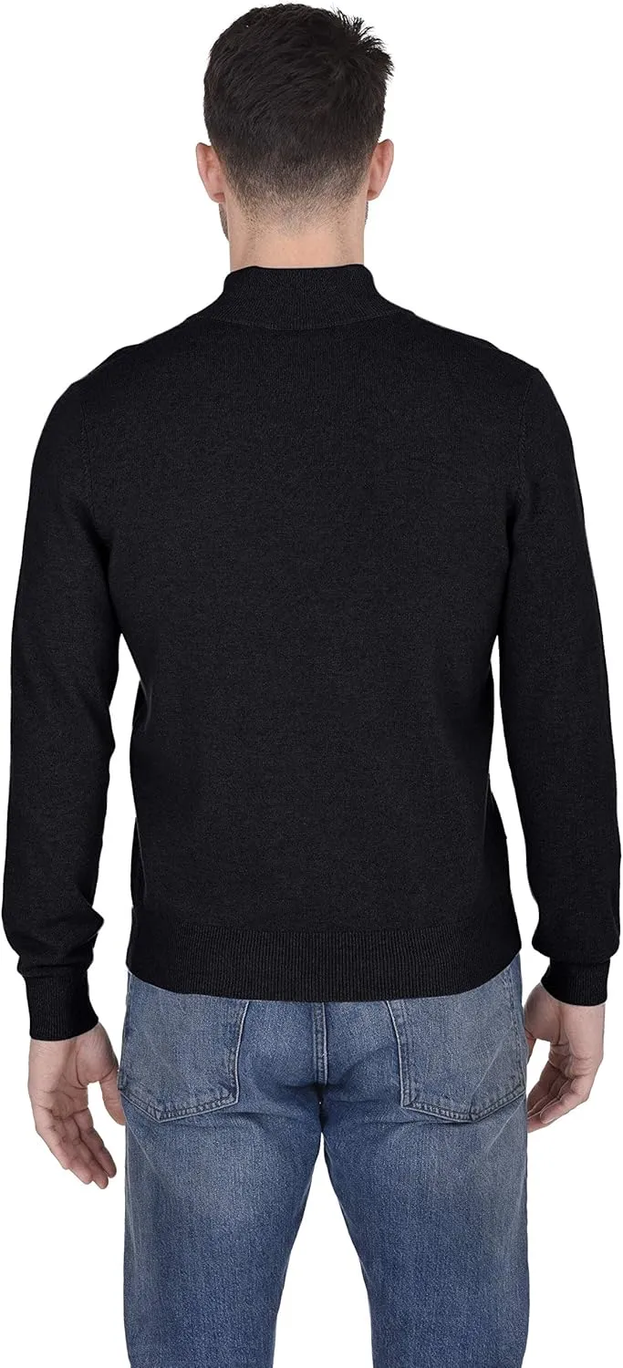 Cashmeren Men’s Mock Neck Half Zip Polo Sweater 100% Pure Cashmere Long Sleeve High Neck Pullover