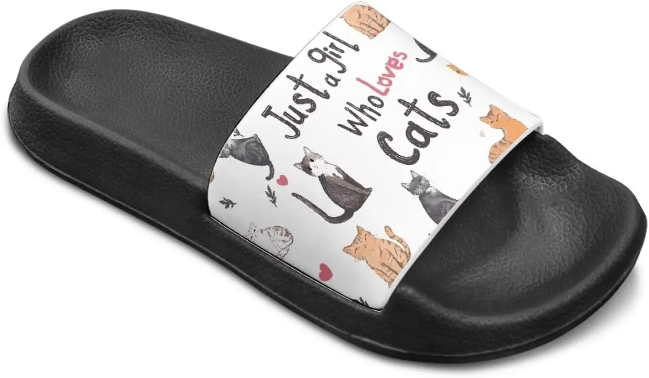 Children's Slippers Beach Sandals Slide Sandals Filp-Flops for Unisex Kids Boys Girls Gift for Daughters Sons Little Brothers Sisters Black Sole Little Kid Size 11-Big Kid Size 3