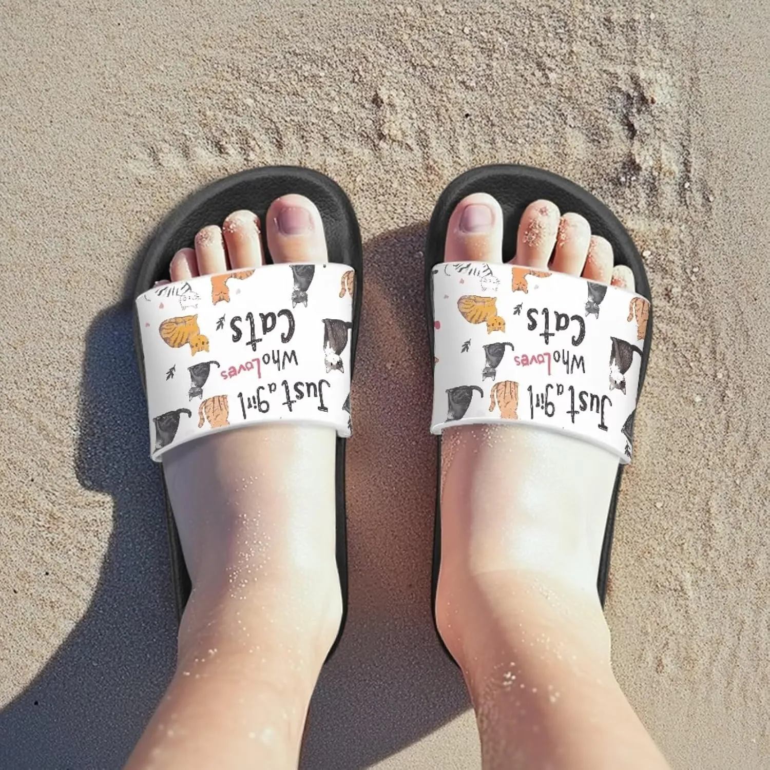 Children's Slippers Beach Sandals Slide Sandals Filp-Flops for Unisex Kids Boys Girls Gift for Daughters Sons Little Brothers Sisters Black Sole Little Kid Size 11-Big Kid Size 3