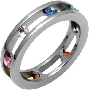 Cielo - Extravagant Colored Sapphire Titanium Eternity Band. Choose your size!