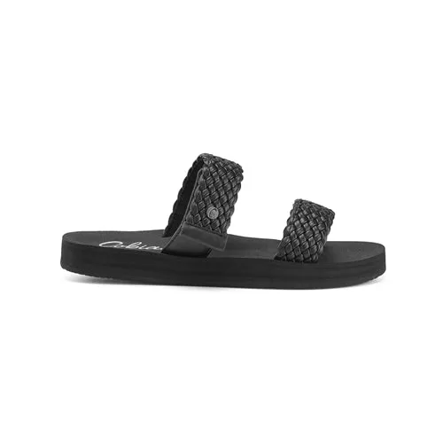 Cobian Black Braided Bounce Womens Slide Sandals BBS21-001