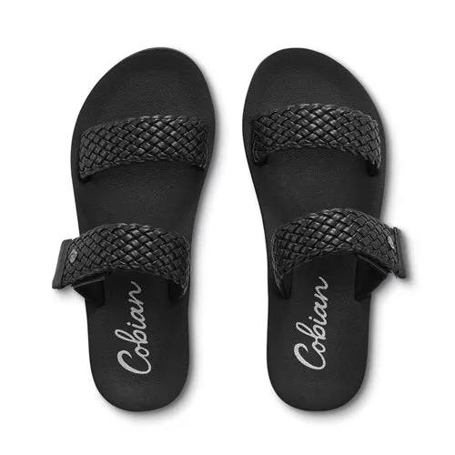 Cobian Black Braided Bounce Womens Slide Sandals BBS21-001