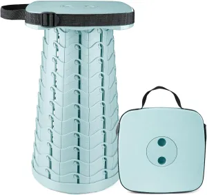 Collapsible Camping Stool Seat, Square Portable Folding Stool, Lightweight Sturdy Foldable Stool for Camp Fishing Picnic, Max Load 550 lb, Ice-Cream
