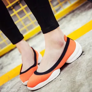 Color Block  Flat  Elastic  Round Toe  Casual Sneakers