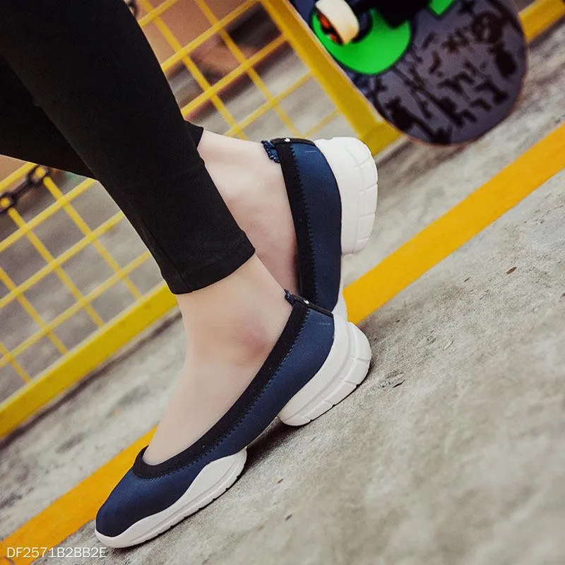 Color Block  Flat  Elastic  Round Toe  Casual Sneakers