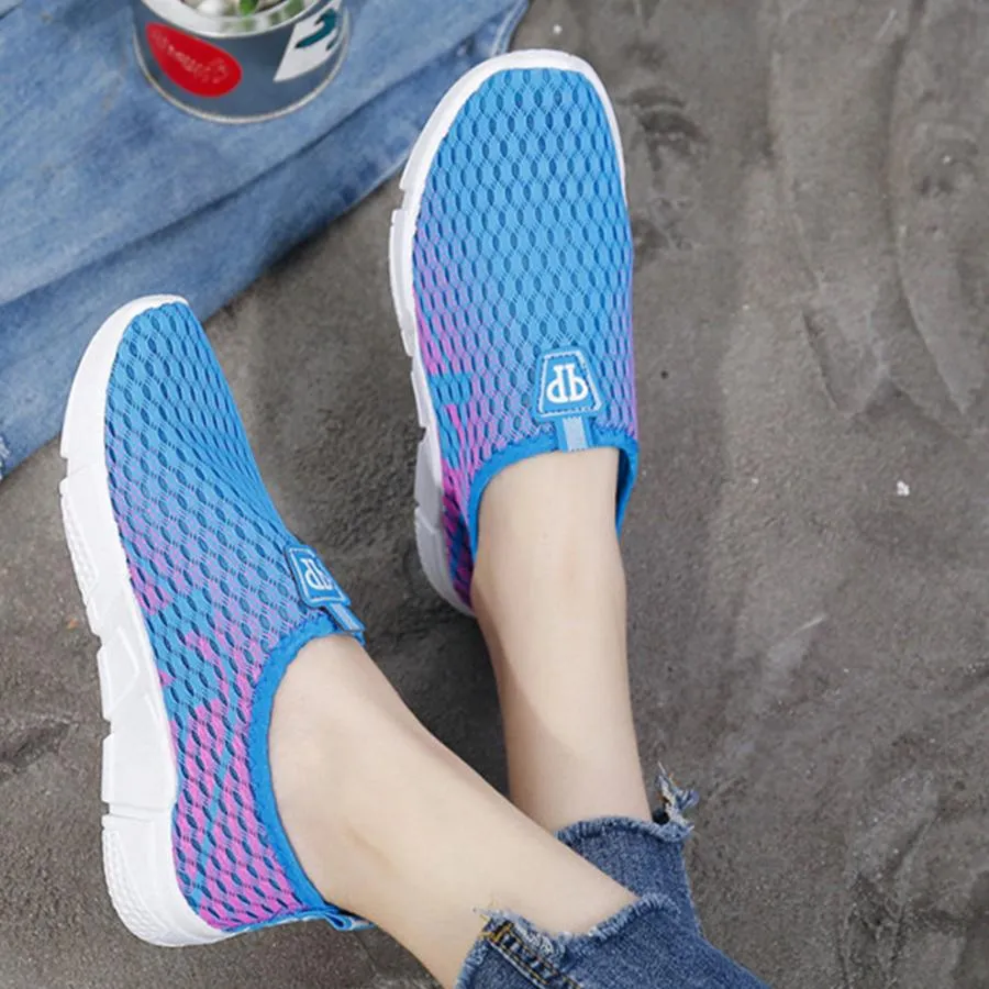 Color Block  Flat  Round Toe  Casual Sport Sneakers