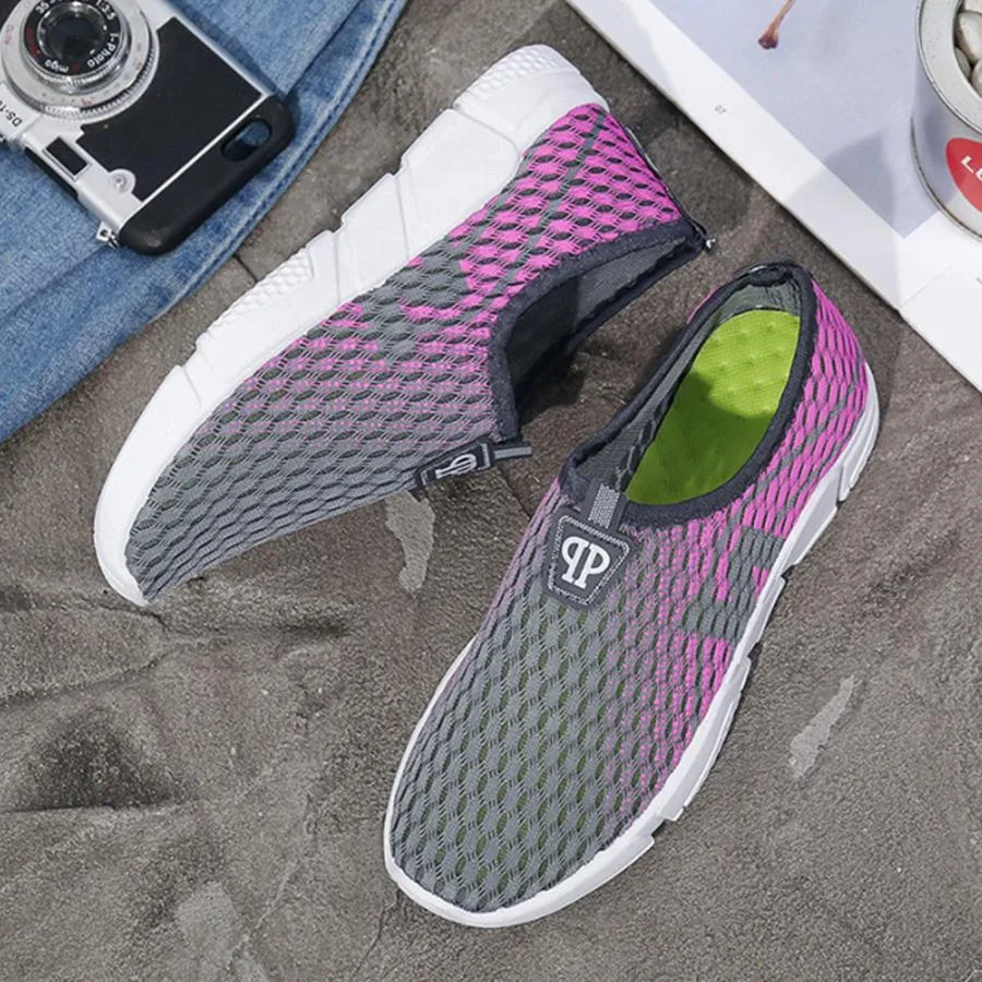 Color Block  Flat  Round Toe  Casual Sport Sneakers