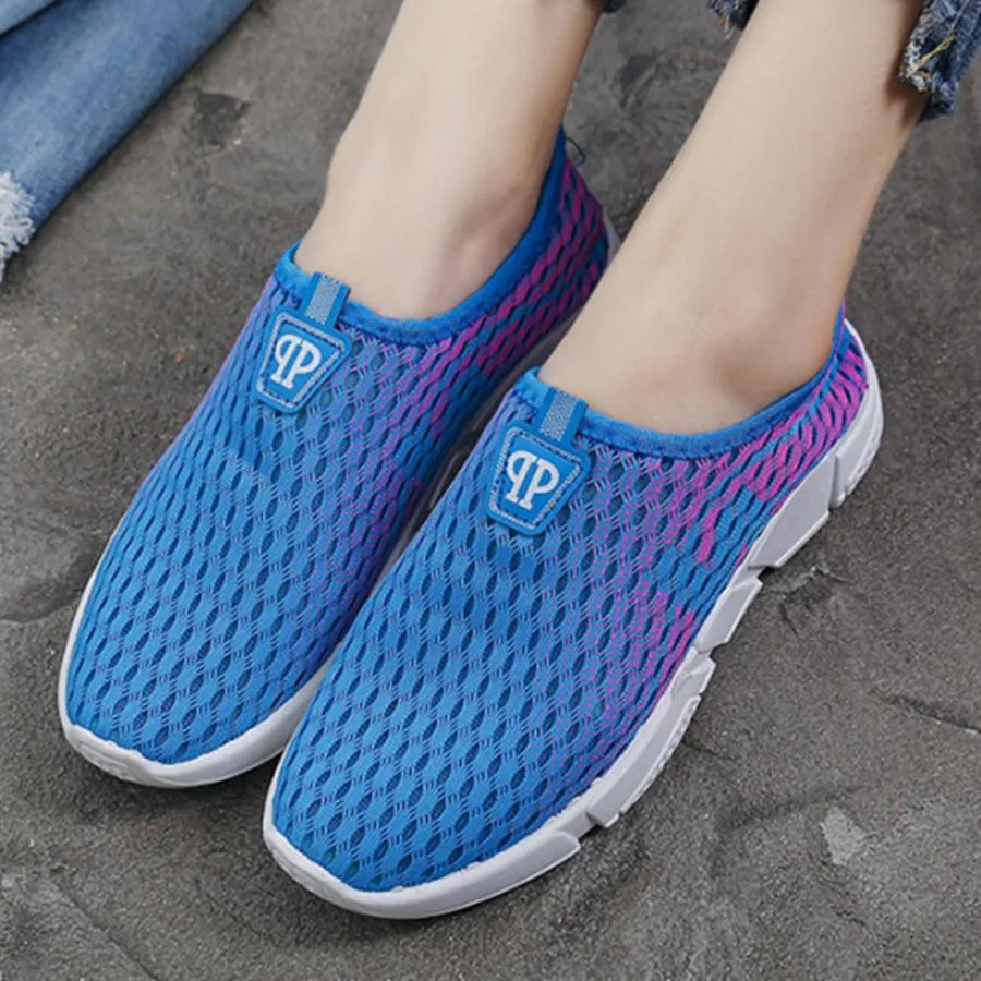 Color Block  Flat  Round Toe  Casual Sport Sneakers