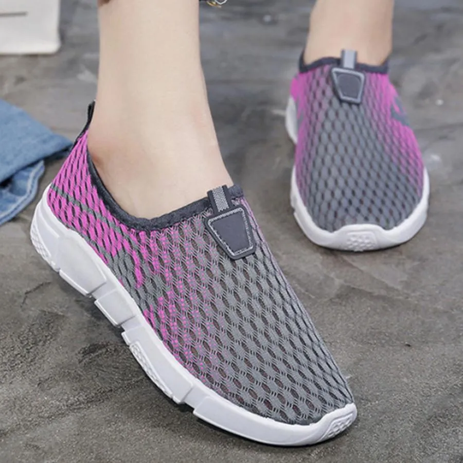 Color Block  Flat  Round Toe  Casual Sport Sneakers