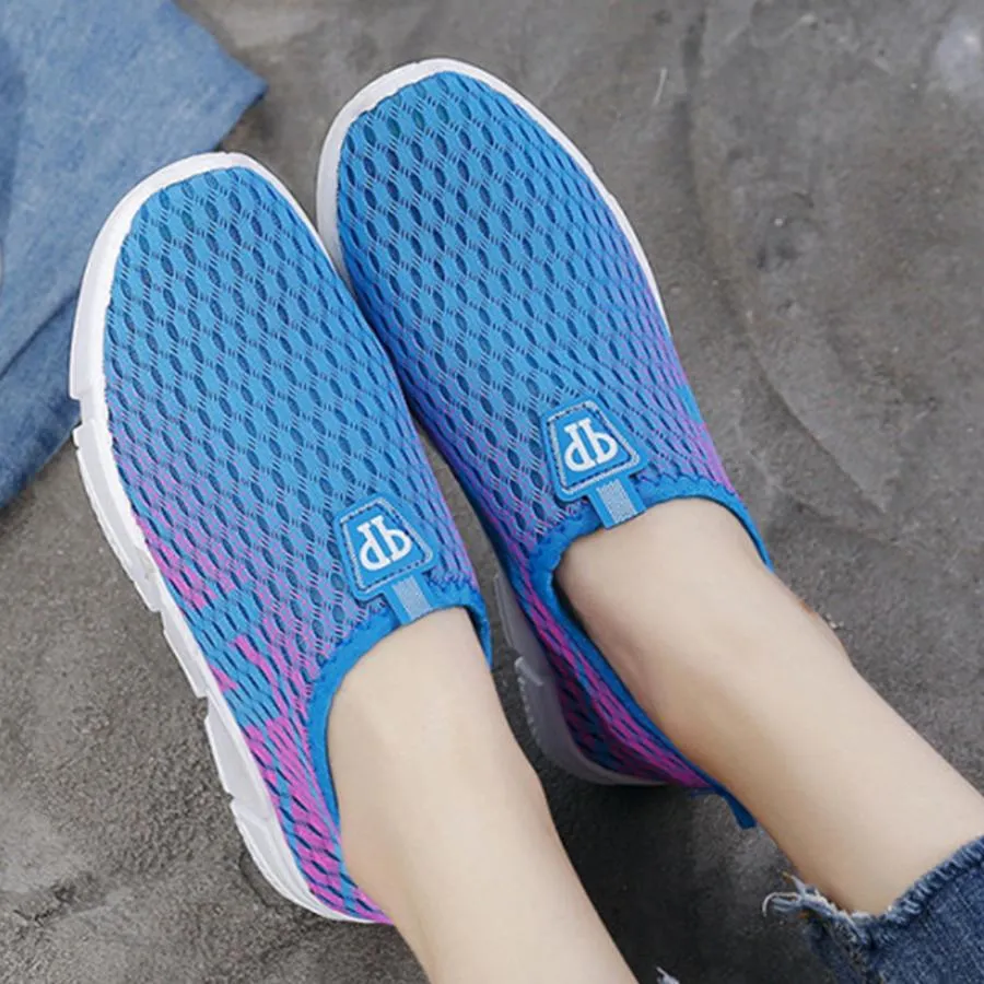 Color Block  Flat  Round Toe  Casual Sport Sneakers