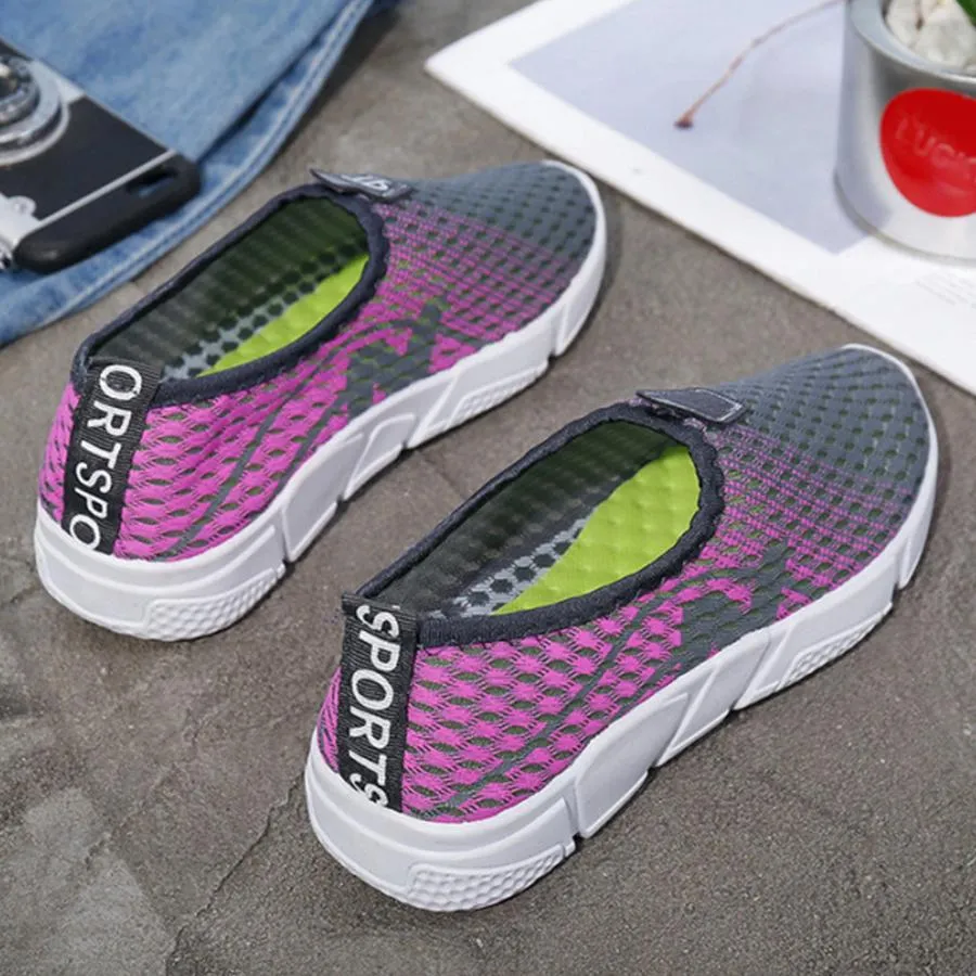Color Block  Flat  Round Toe  Casual Sport Sneakers