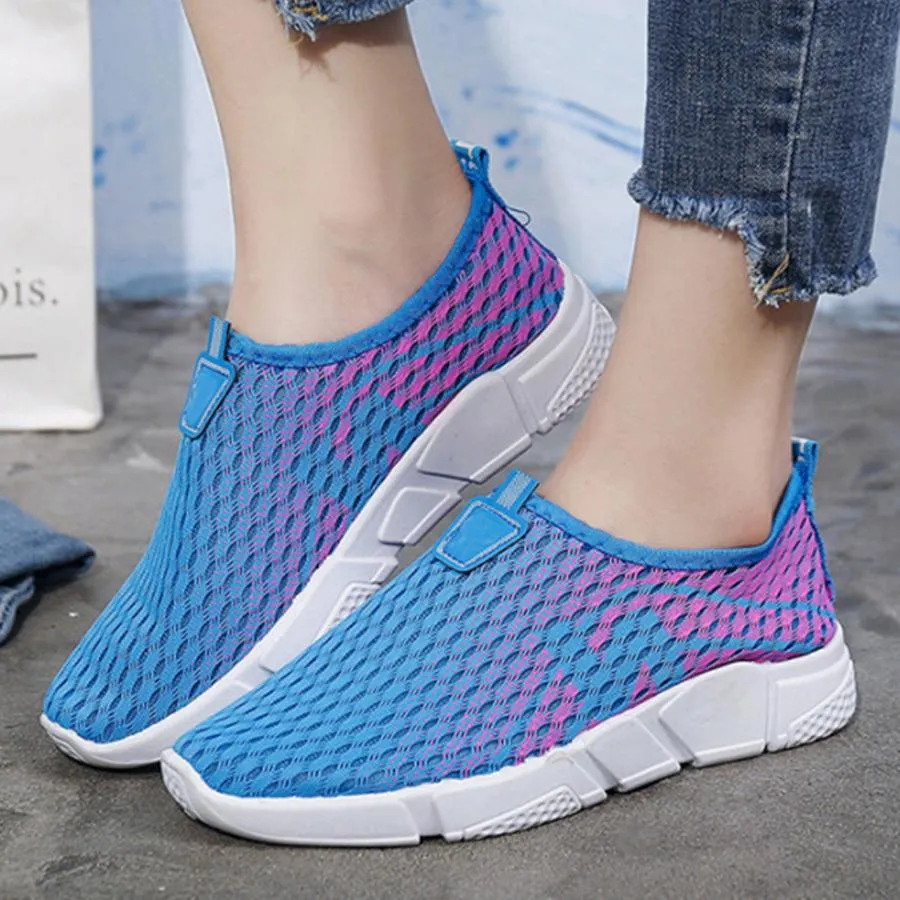 Color Block  Flat  Round Toe  Casual Sport Sneakers