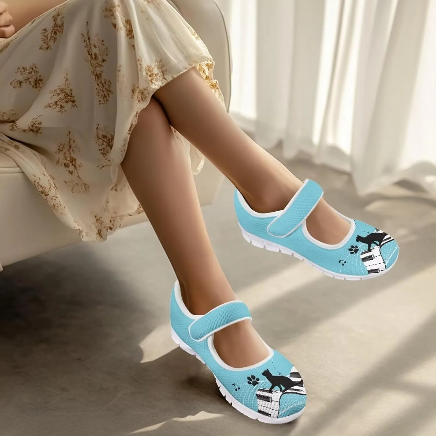 Coloranimal Flats for Women Slip On Shoes Mary Jane Shoes with Anti Skid Sole Casual Flat Shoes Dressy Comfortable Round Toe Ankle Shoes