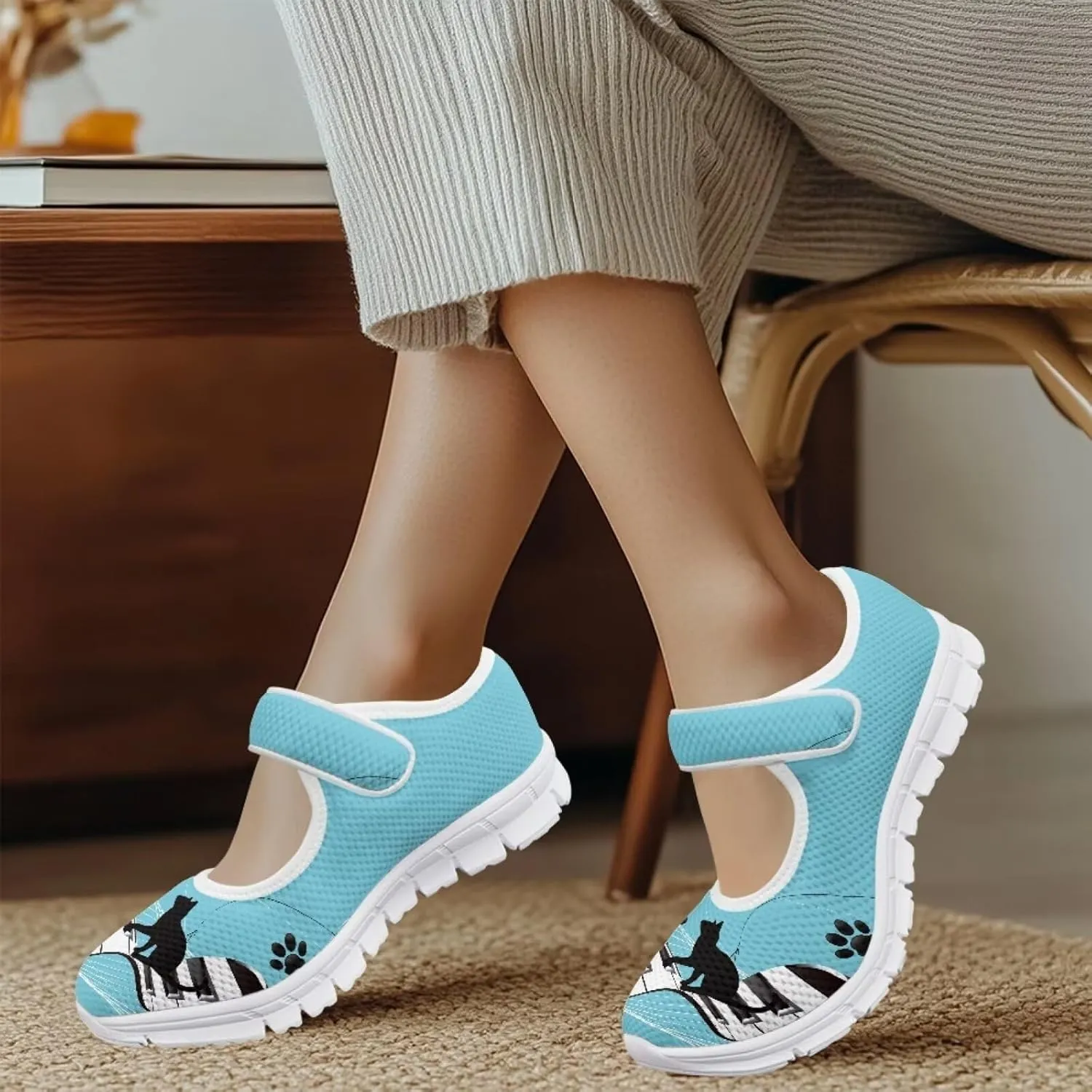 Coloranimal Flats for Women Slip On Shoes Mary Jane Shoes with Anti Skid Sole Casual Flat Shoes Dressy Comfortable Round Toe Ankle Shoes