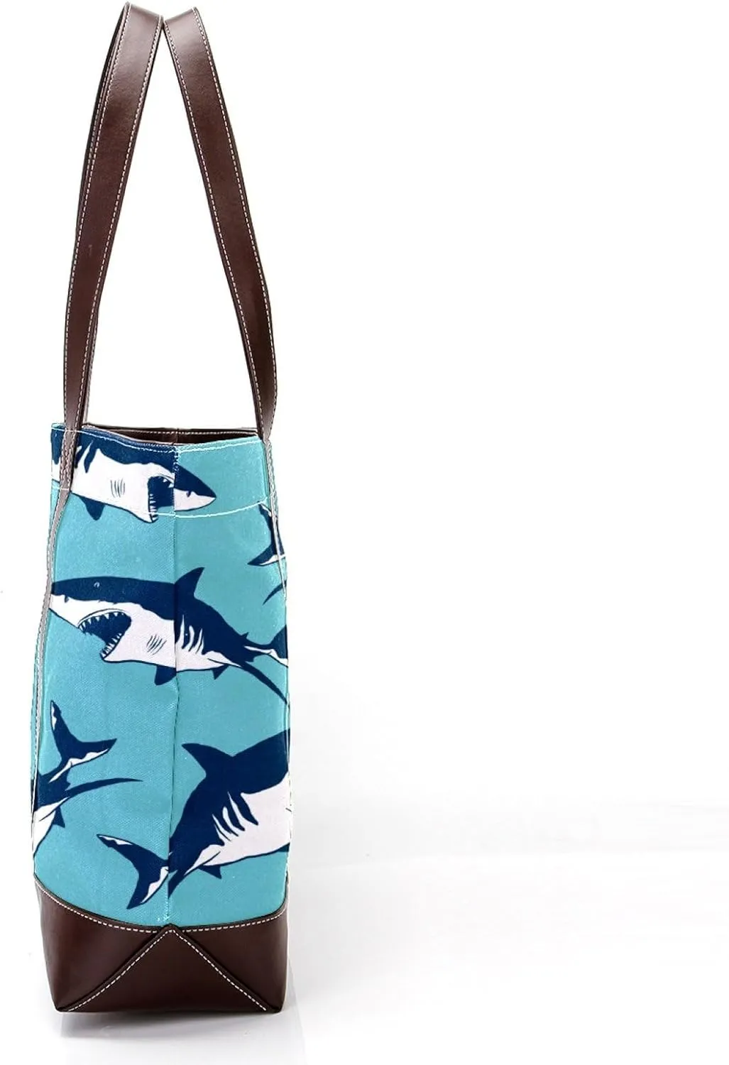 Colorful Ocean Shark Shoulder Purses for Women Large Soft Washed Leather Purses and Durable Handbags