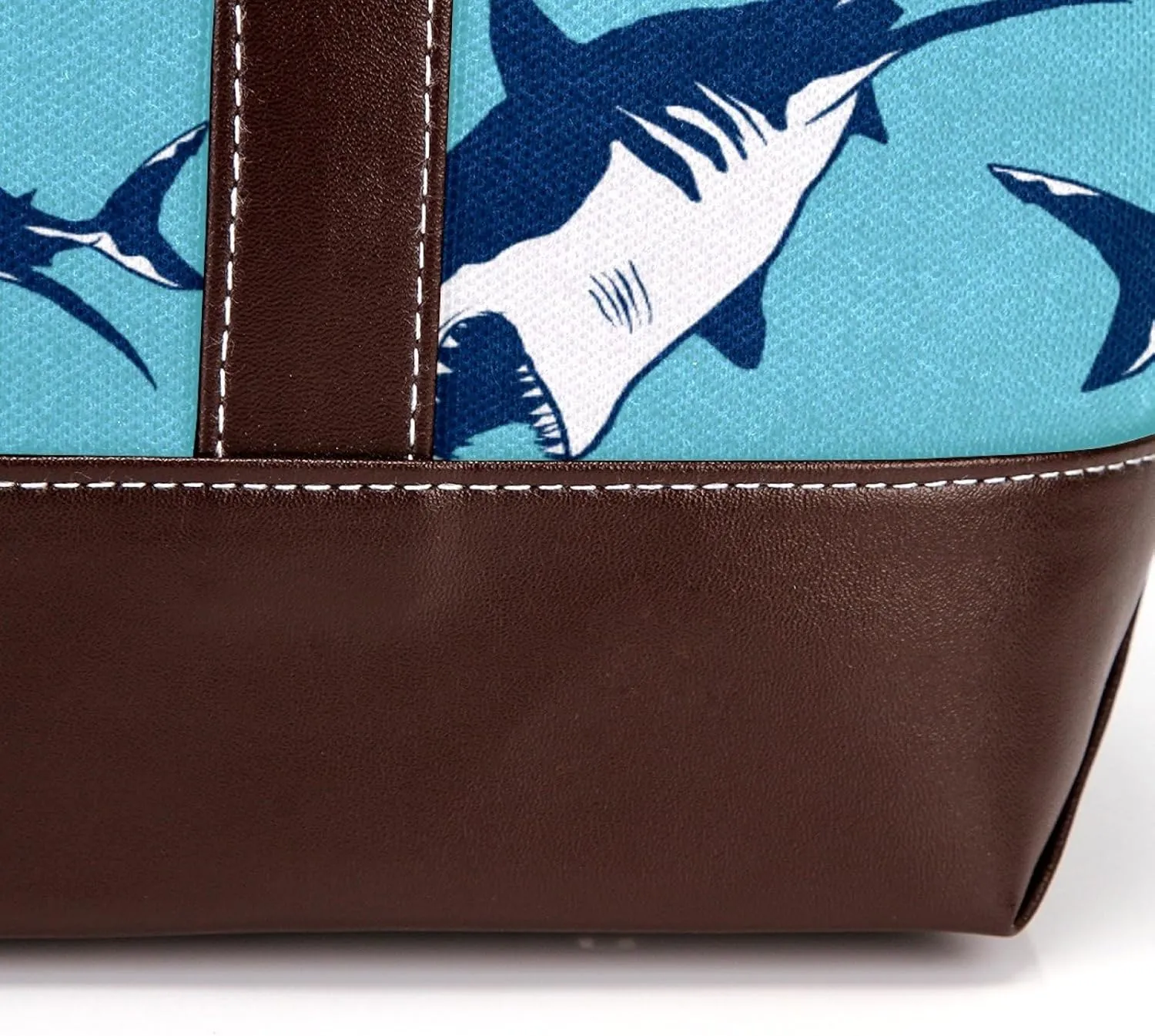 Colorful Ocean Shark Shoulder Purses for Women Large Soft Washed Leather Purses and Durable Handbags