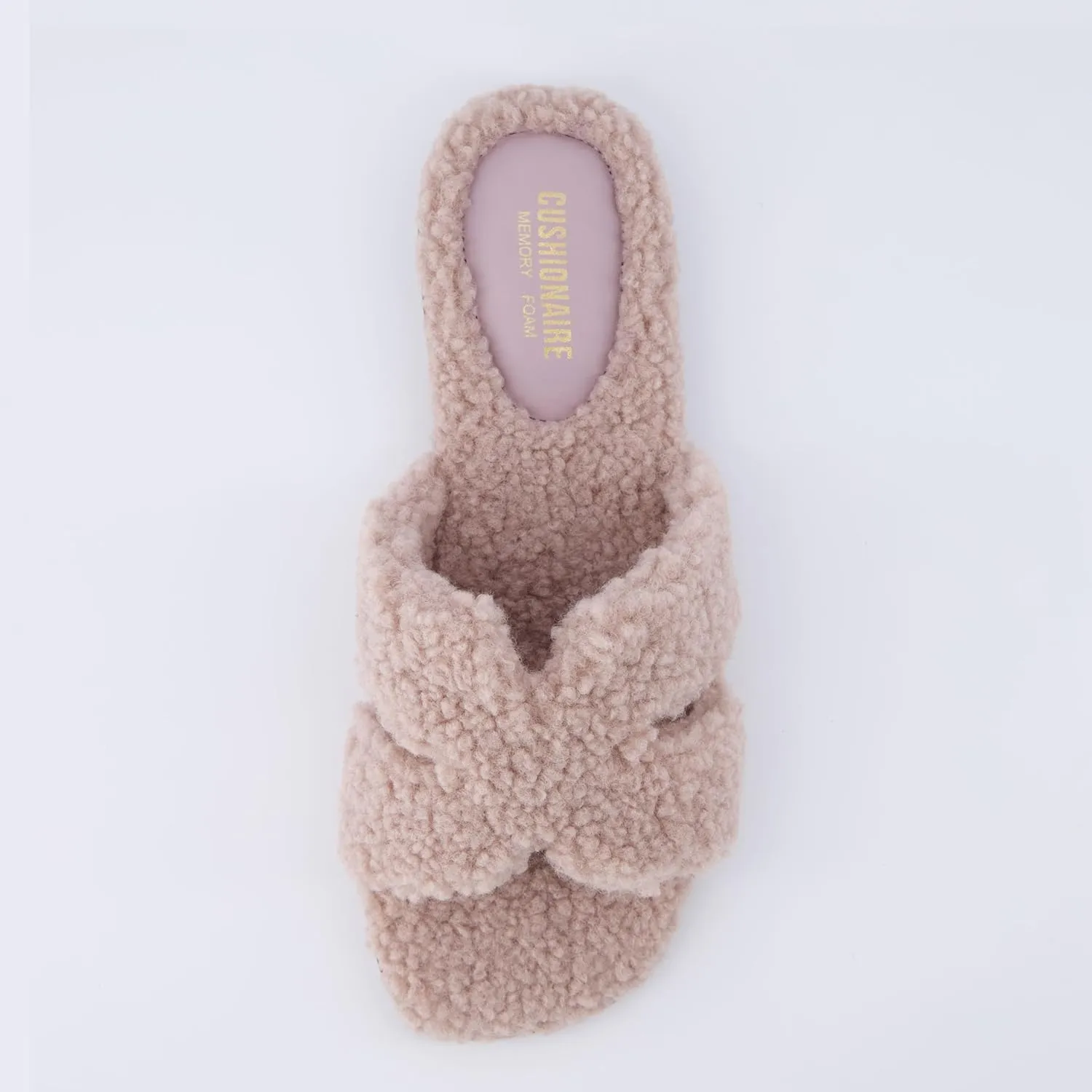 CUSHIONAIRE Women's Visa cozy slide sandal  Memory Foam, Wide Widths Available