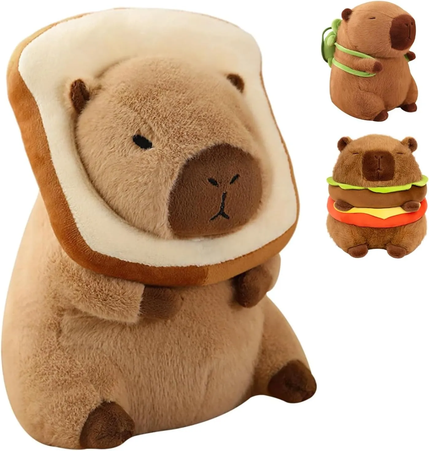 Cute Capybar Stuffed Animals with Wearable Toast headsetwear Capybar, Gifts for Kids (11 in Bread Capybar)