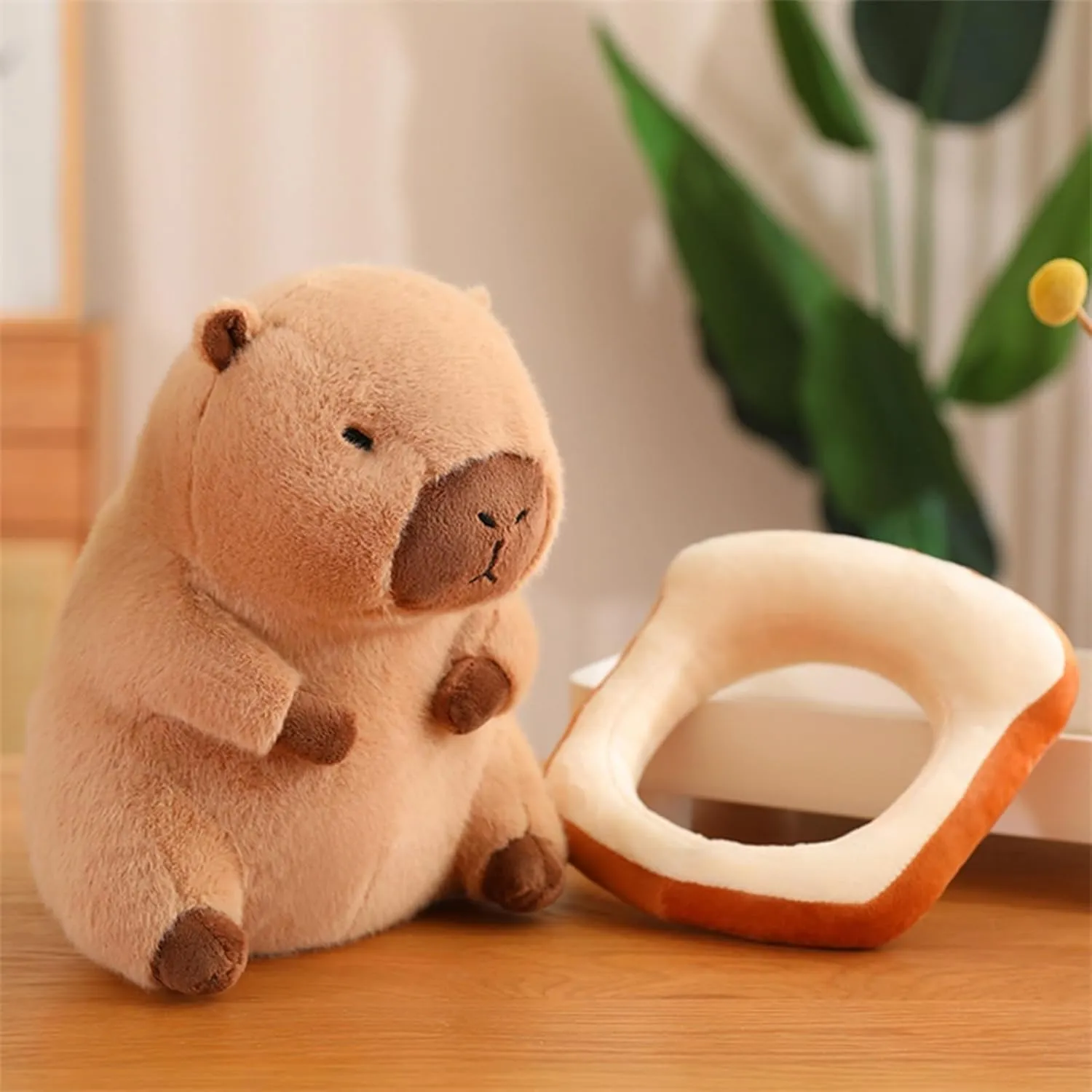 Cute Capybar Stuffed Animals with Wearable Toast headsetwear Capybar, Gifts for Kids (11 in Bread Capybar)