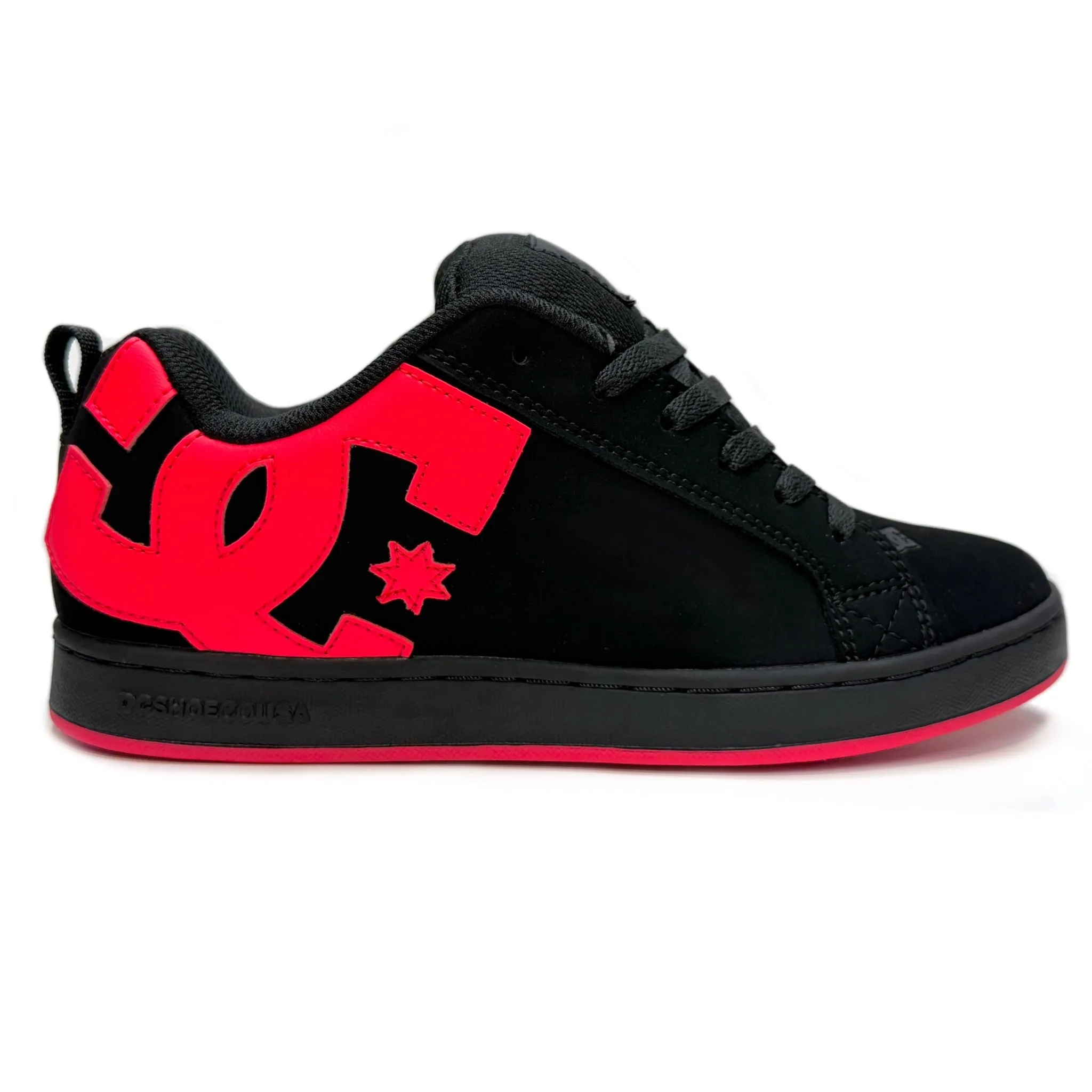 DC SHOES COURT GRAFFIK  BLACK HOT PINK LOW CUT CUPSOLE  LADIES TRAINERS