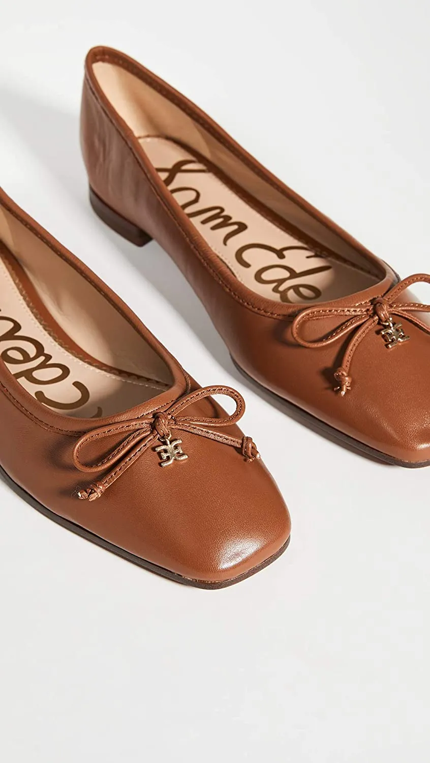 Detailed Edelman Ballet Flats Multi-functional Pointed Smart Sam Leather Toe Jillie Cushioned Saddle