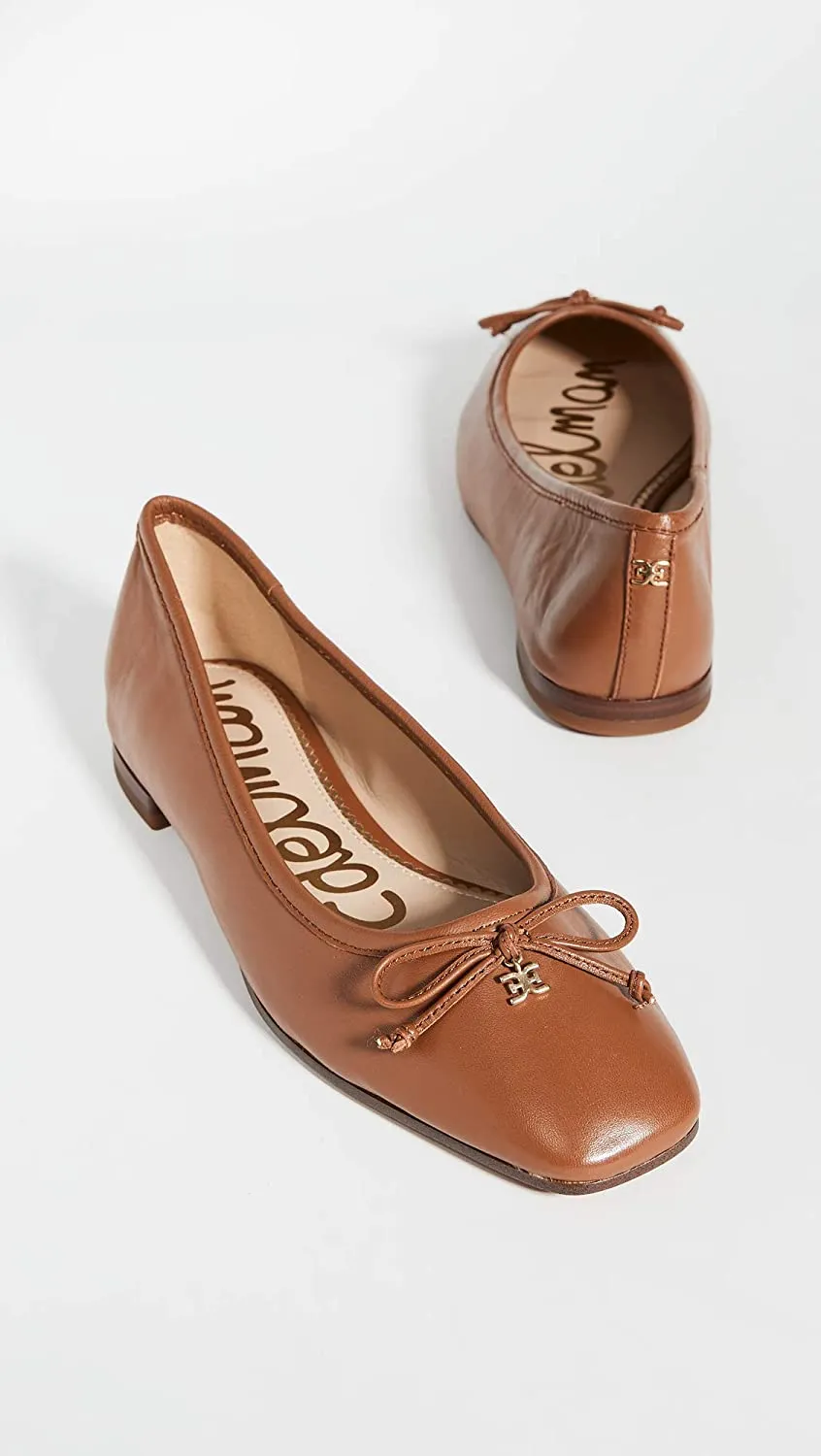 Detailed Edelman Ballet Flats Multi-functional Pointed Smart Sam Leather Toe Jillie Cushioned Saddle