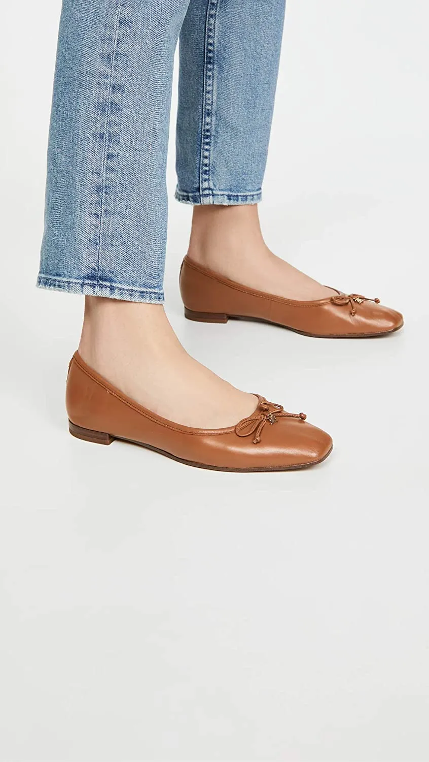 Detailed Edelman Ballet Flats Multi-functional Pointed Smart Sam Leather Toe Jillie Cushioned Saddle