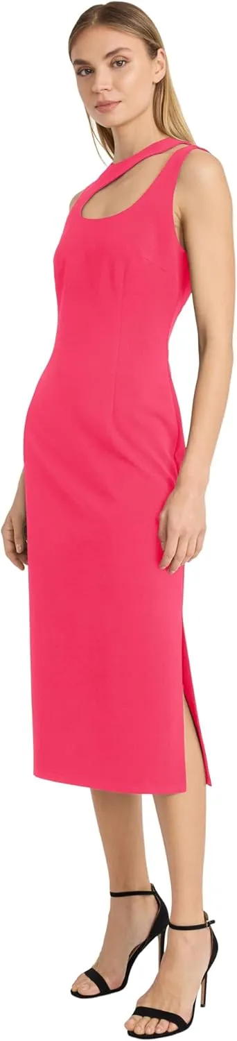 Donna Morgan Sleeveless Midi Cocktail Dress for Women-Wedding Guest, Birthday & Date Night Outfit