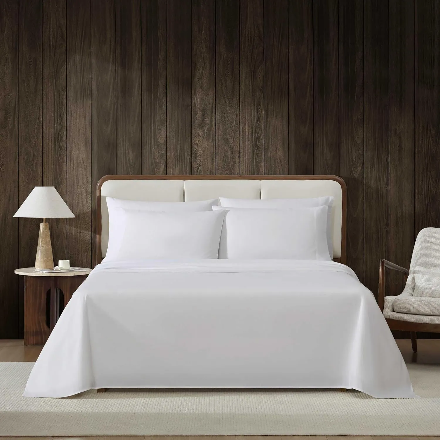 Eddie Bauer - Sheets, Super Soft Bedding with Matching Pillowcases, Temperature-Regulating Fabric, All-Around Comfort, Solid Room Essentials (Logan White, Full)