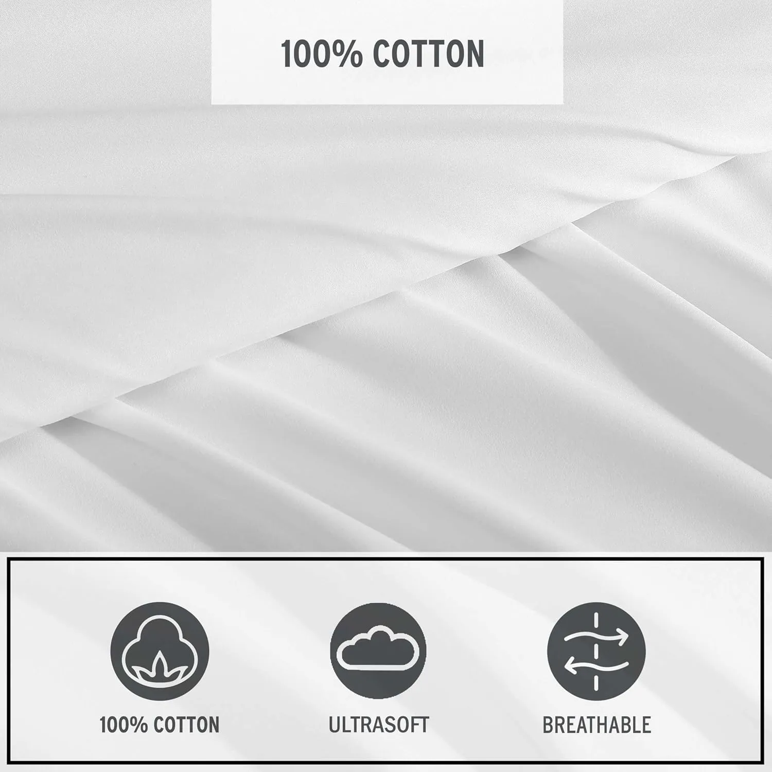 Eddie Bauer - Sheets, Super Soft Bedding with Matching Pillowcases, Temperature-Regulating Fabric, All-Around Comfort, Solid Room Essentials (Logan White, Full)