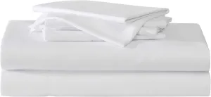Eddie Bauer - Sheets, Super Soft Bedding with Matching Pillowcases, Temperature-Regulating Fabric, All-Around Comfort, Solid Room Essentials (Logan White, Full)