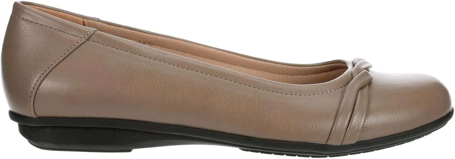 Eliana - Women's Faux Leather Round Toe Comfortable Dress Flat
