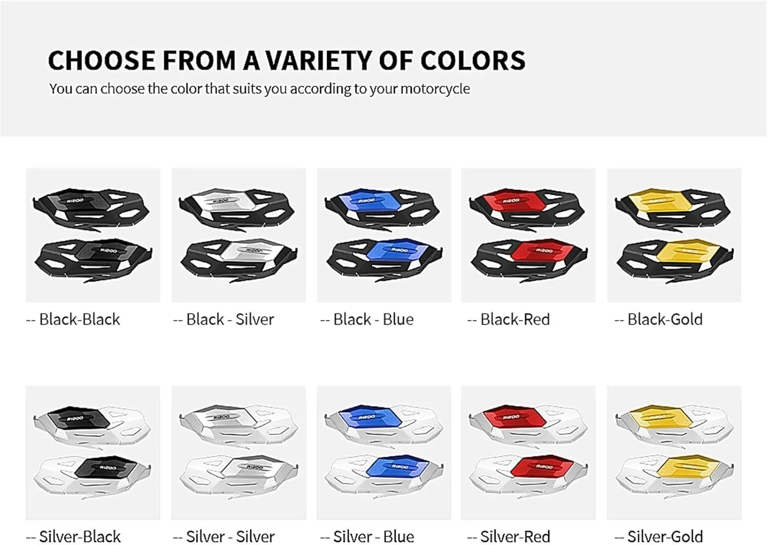 Engine Guard for BMW R1200GS LC Adventure 2012-2018 R1200R R1200RS R1200RT Engine Guards Cylinder Head Guards Protector Cover Cylinder Guard Sliders (Color : Silver-BIue)