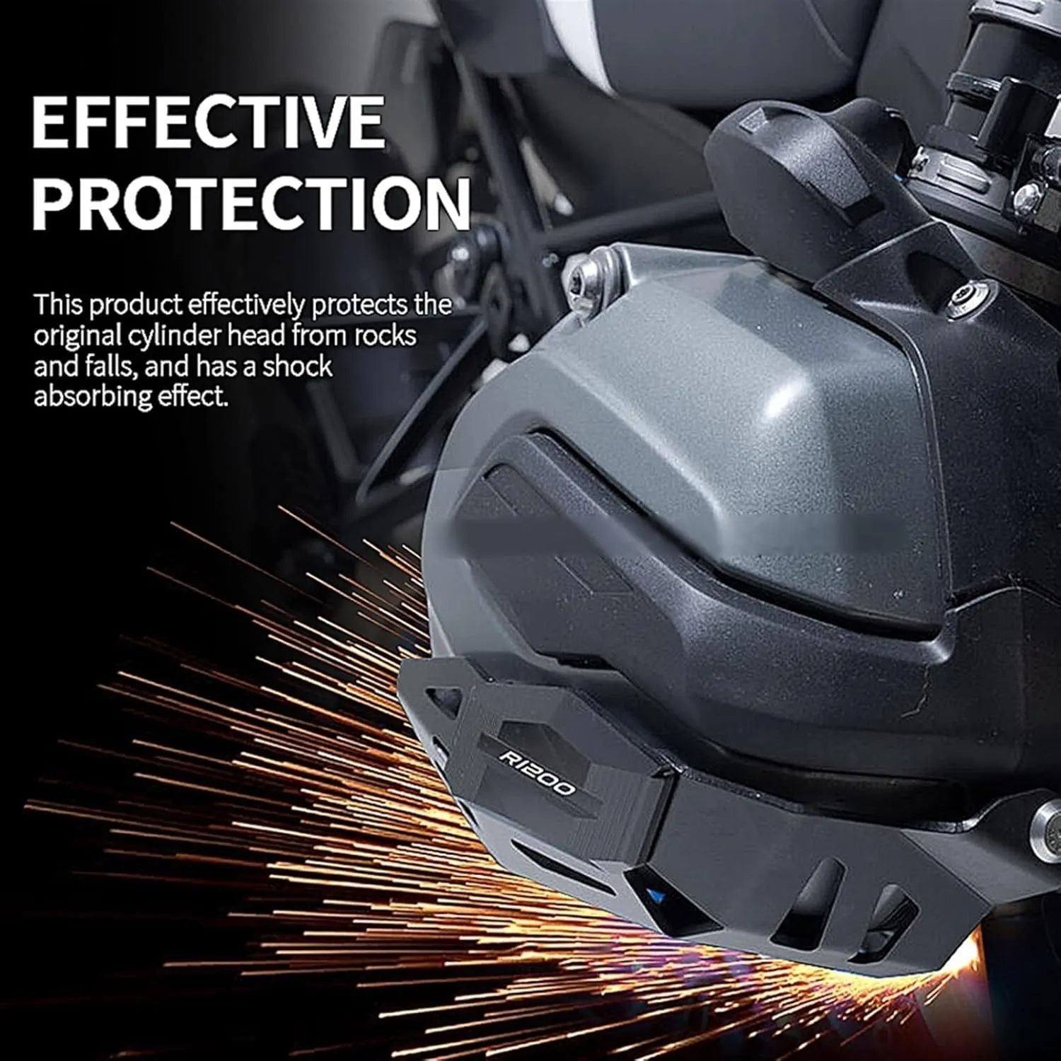 Engine Guard for BMW R1200GS LC Adventure 2012-2018 R1200R R1200RS R1200RT Engine Guards Cylinder Head Guards Protector Cover Cylinder Guard Sliders (Color : Silver-BIue)