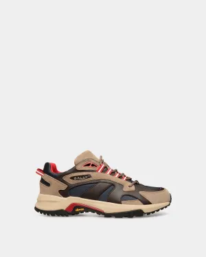Faster Sneaker in Taupe and Ebano Leather and Nylon