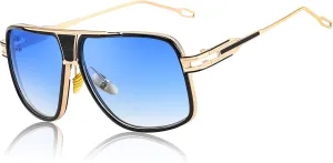 FEISEDY Sunglasses Mens Oversized Retro Metal Steampunk Shades Sunnies Fishing Driving B0272