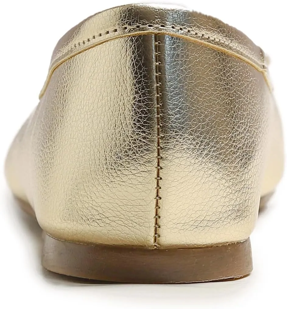 FEVERSOLE Women's Soft Cushion Comfort Round Toe Metal Trim Fashion Ballet Flats Walking Shoes