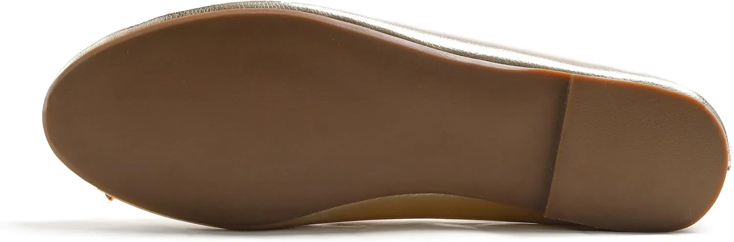 FEVERSOLE Women's Soft Cushion Comfort Round Toe Metal Trim Fashion Ballet Flats Walking Shoes