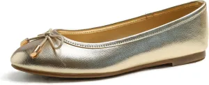 FEVERSOLE Women's Soft Cushion Comfort Round Toe Metal Trim Fashion Ballet Flats Walking Shoes