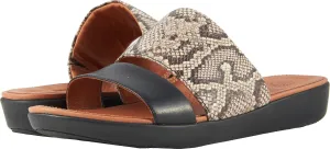 FitFlop Womens Delta Slide Leather Snake Print Sandal