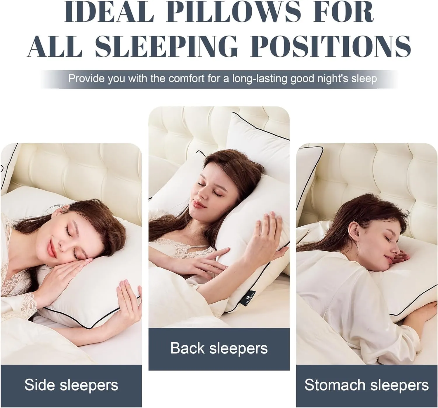 Flat Feather Down Pillows Pillows for Sleeping Queen Size Set of 1, Thin Hotel Pillow 1 Pack with Airyfil™ Fillings, Soft Bed Pillow for Stomach, Back Sleepers, Soft, 20×30 in.