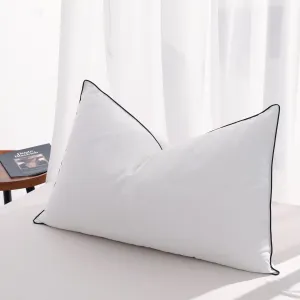 Flat Feather Down Pillows Pillows for Sleeping Queen Size Set of 1, Thin Hotel Pillow 1 Pack with Airyfil™ Fillings, Soft Bed Pillow for Stomach, Back Sleepers, Soft, 20×30 in.