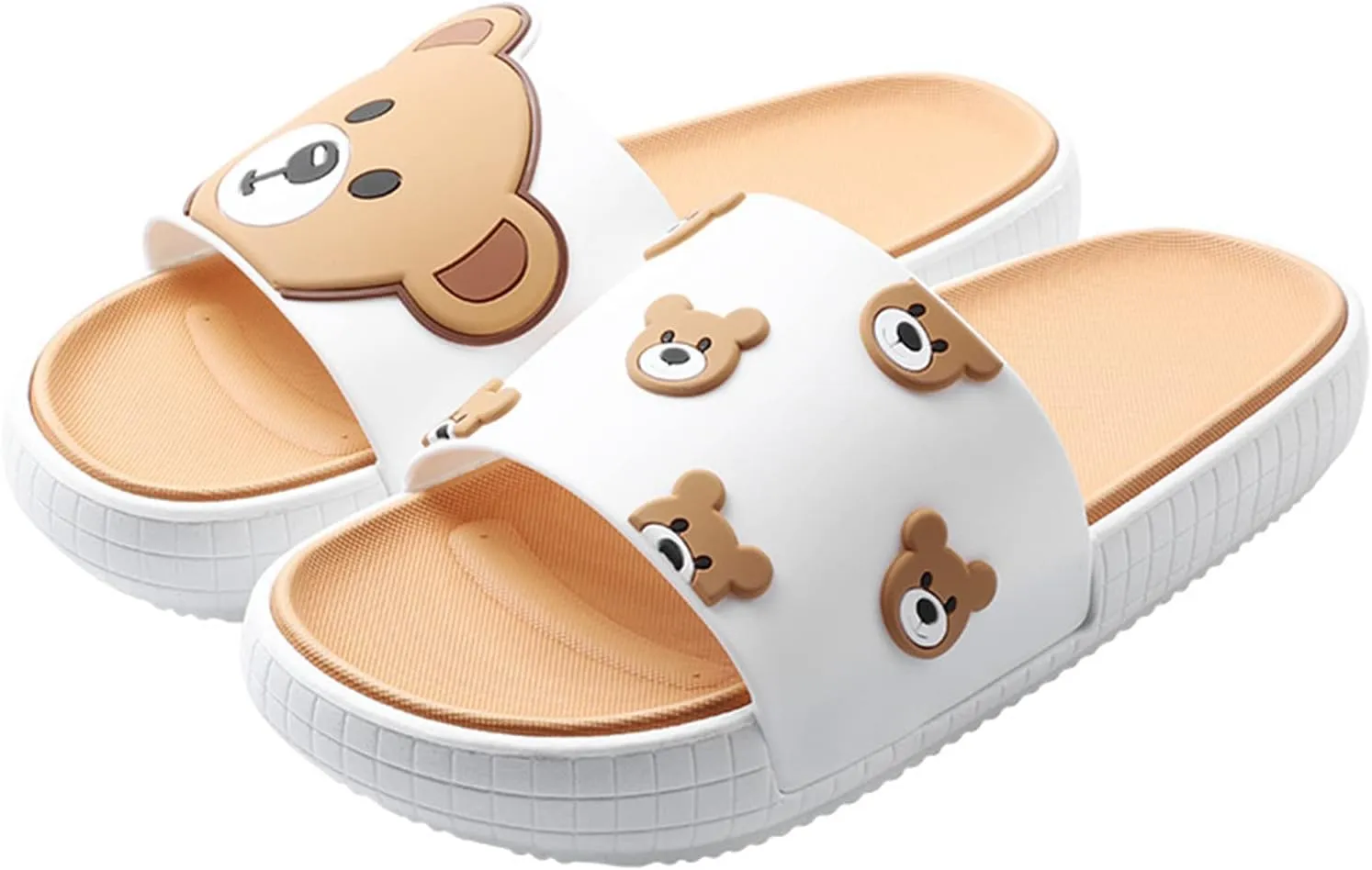 Floette Cute Slide Sandals Kawaii Slippers Shower Non-Slip Bathroom Spa Sandals Comfort Lightweight for Couple Lovers
