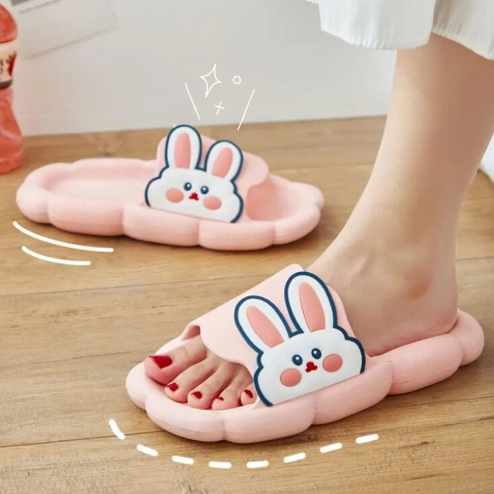 Floette Cute Slide Sandals Kawaii Slippers Shower Non-Slip Bathroom Spa Sandals Comfort Lightweight for Couple Lovers