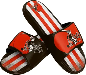 FOCO Cleveland Browns NFL Mens Team Stripe Gel Slide - M