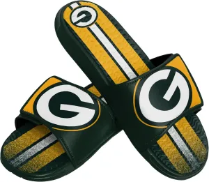 FOCO Green Bay Packers NFL Mens Team Stripe Gel Slide - S