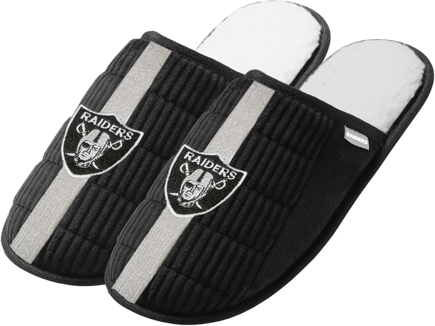 FOCO NFL Men's Officially Licensed Primary Logo Game Day Team Color Football Sherpa Slide Slipper